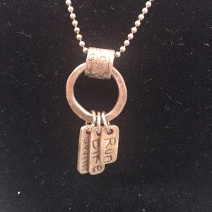 Sterling run bike swim 18” necklace
